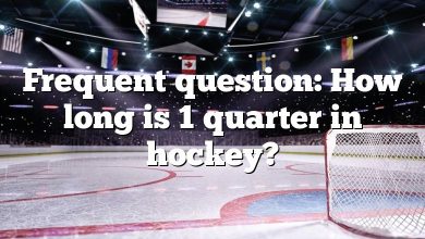 Frequent question: How long is 1 quarter in hockey?