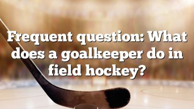 Frequent question: What does a goalkeeper do in field hockey?