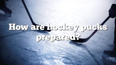 How are hockey pucks prepared?
