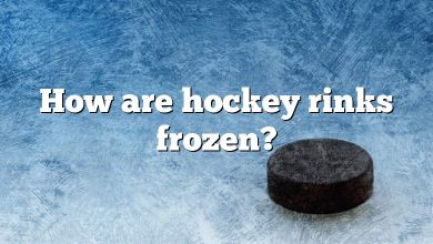 How are hockey rinks frozen?