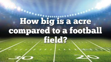 How big is a acre compared to a football field?