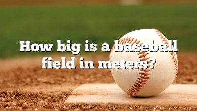 How big is a baseball field in meters?