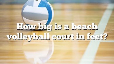 How big is a beach volleyball court in feet?