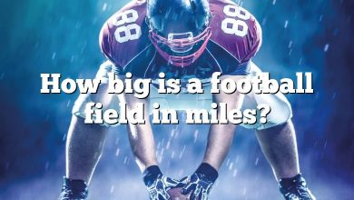 How big is a football field in miles?