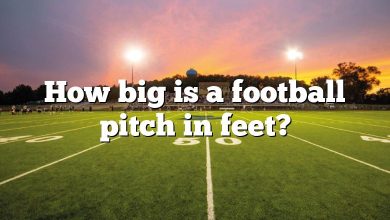 How big is a football pitch in feet?