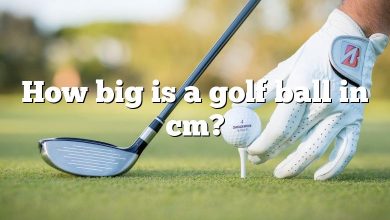 How big is a golf ball in cm?