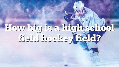 How big is a high school field hockey field?