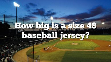 How big is a size 48 baseball jersey?