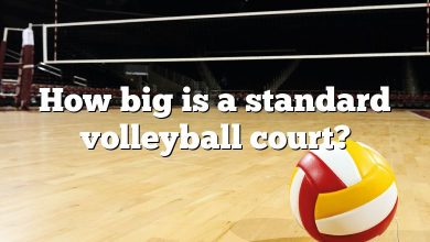 How big is a standard volleyball court?