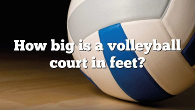 How big is a volleyball court in feet?