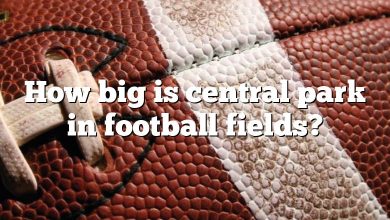 How big is central park in football fields?