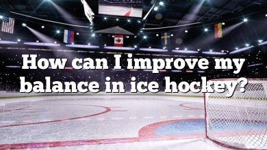 How can I improve my balance in ice hockey?