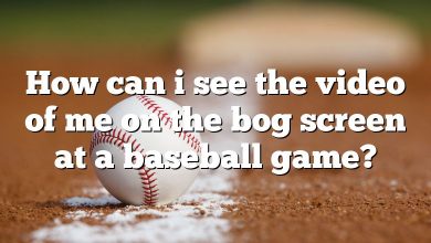 How can i see the video of me on the bog screen at a baseball game?