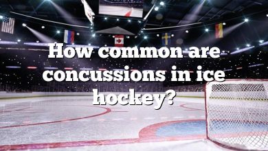 How common are concussions in ice hockey?