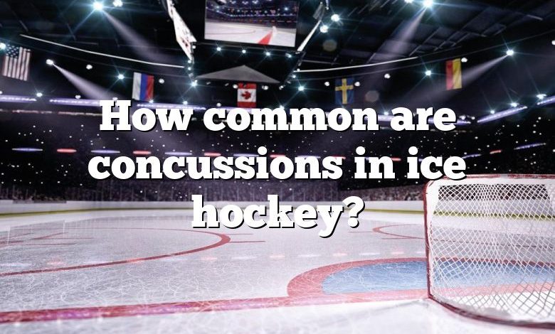 How common are concussions in ice hockey?