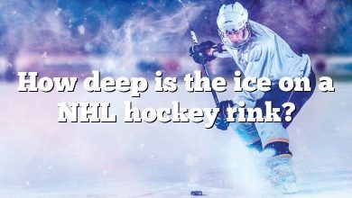 How deep is the ice on a NHL hockey rink?