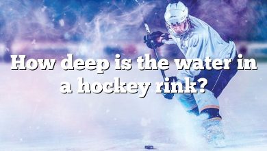 How deep is the water in a hockey rink?