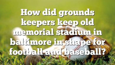 How did grounds keepers keep old memorial stadium in baltimore in shape for football and baseball?