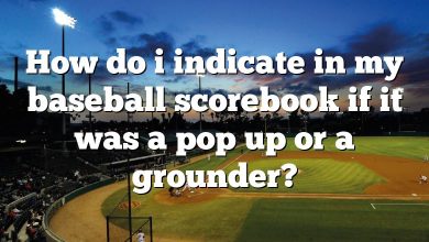 How do i indicate in my baseball scorebook if it was a pop up or a grounder?
