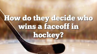 How do they decide who wins a faceoff in hockey?