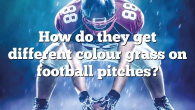 How do they get different colour grass on football pitches?