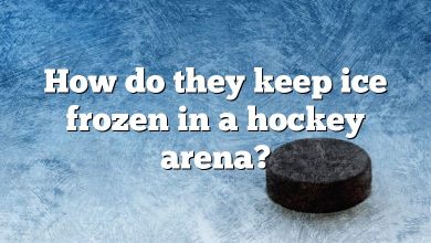 How do they keep ice frozen in a hockey arena?