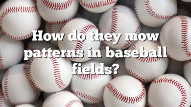 How do they mow patterns in baseball fields?