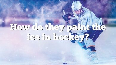 How do they paint the ice in hockey?