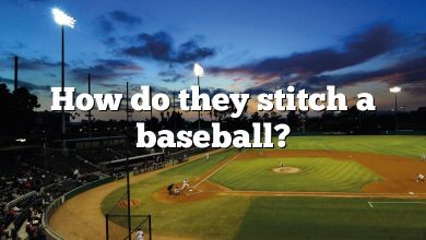 How do they stitch a baseball?