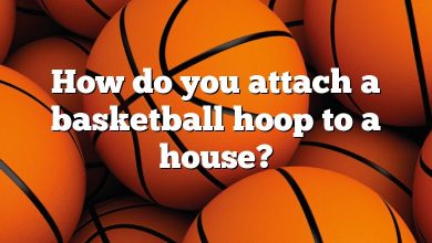 How do you attach a basketball hoop to a house?