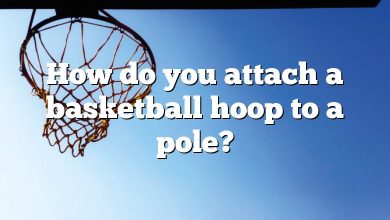 How do you attach a basketball hoop to a pole?