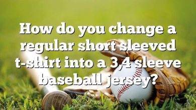 How do you change a regular short sleeved t-shirt into a 3,4 sleeve baseball jersey?