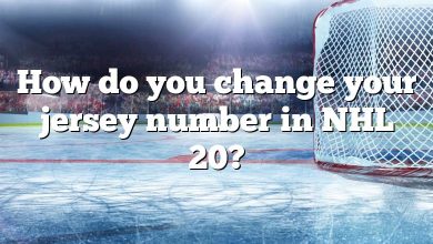 How do you change your jersey number in NHL 20?