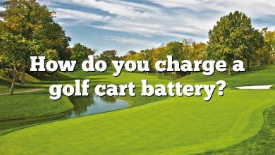 How do you charge a golf cart battery?