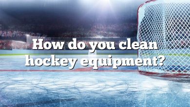 How do you clean hockey equipment?