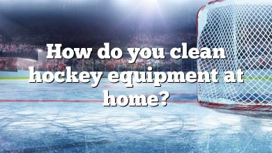 How do you clean hockey equipment at home?