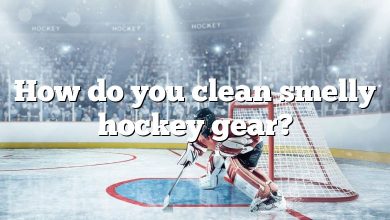 How do you clean smelly hockey gear?