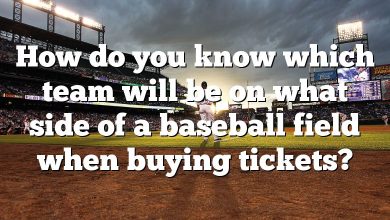 How do you know which team will be on what side of a baseball field when buying tickets?