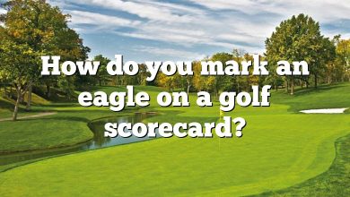 How do you mark an eagle on a golf scorecard?