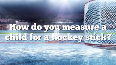 How do you measure a child for a hockey stick?