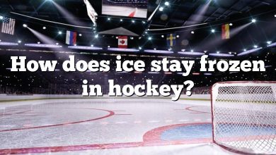 How does ice stay frozen in hockey?