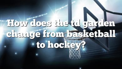 How does the td garden change from basketball to hockey?
