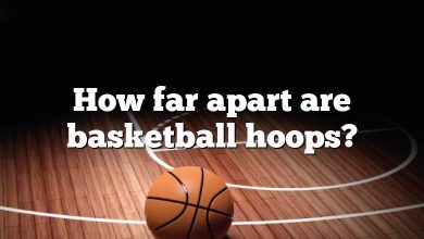 How far apart are basketball hoops?