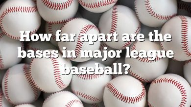 How far apart are the bases in major league baseball?