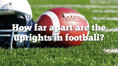 How far apart are the uprights in football?