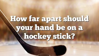 How far apart should your hand be on a hockey stick?