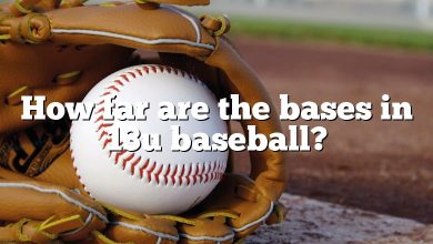 How far are the bases in 13u baseball?