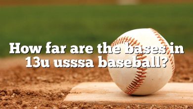 How far are the bases in 13u usssa baseball?