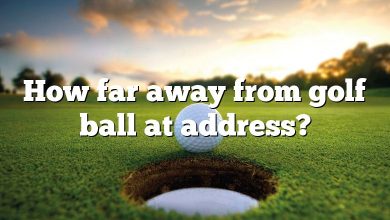 How far away from golf ball at address?