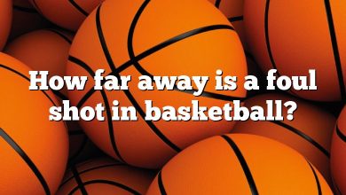 How far away is a foul shot in basketball?